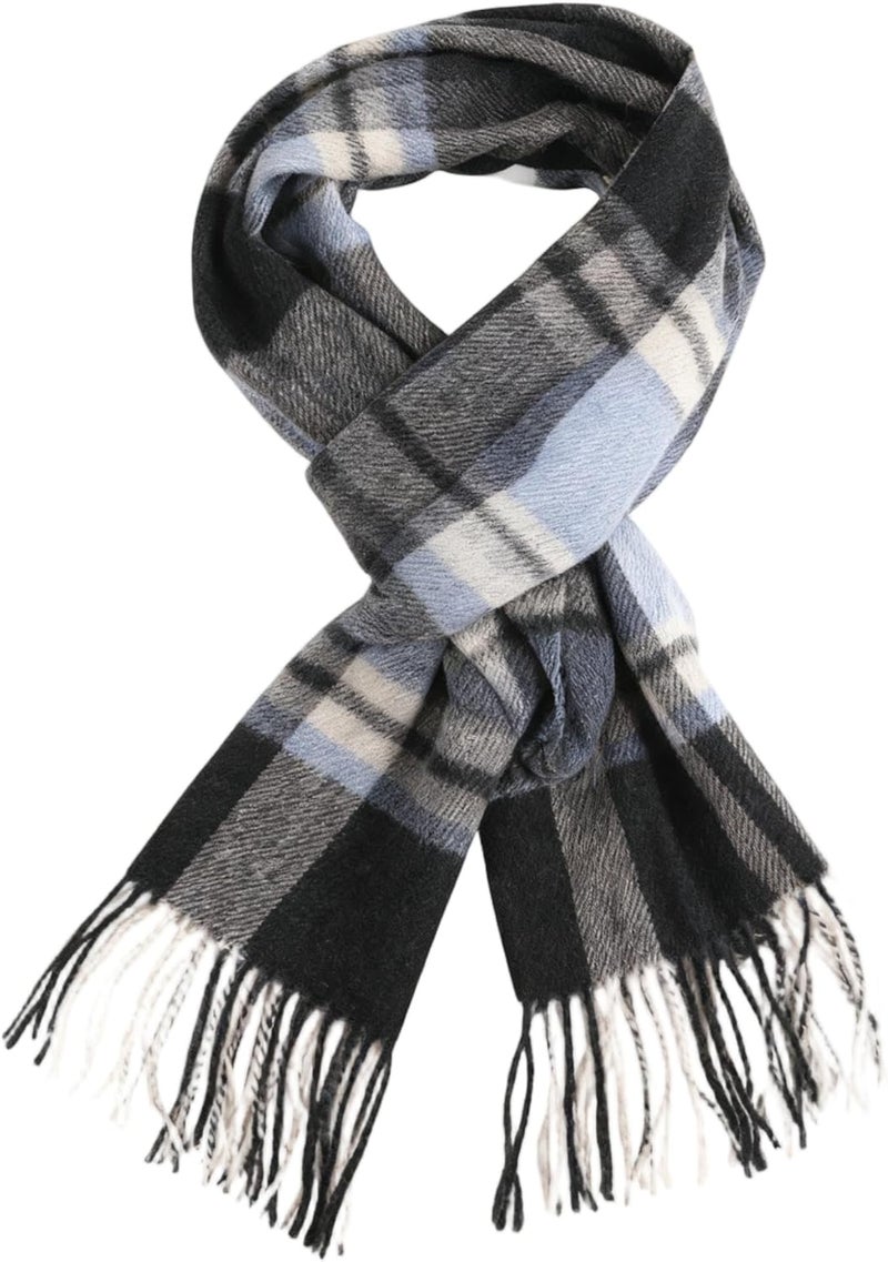 SKNSOFT Winter Wool Plaid Scarf for Men,Women Fashion Tartan Wrap Checkered Scarves - Image 1